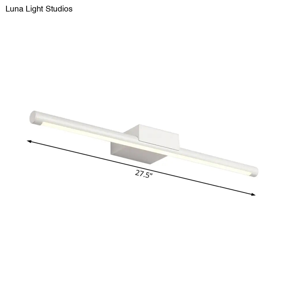 DecorBites™ Sleek LED Vanity Lamp with White Acrylic Shade - Warm/White Light, 16"/19.5" Wide