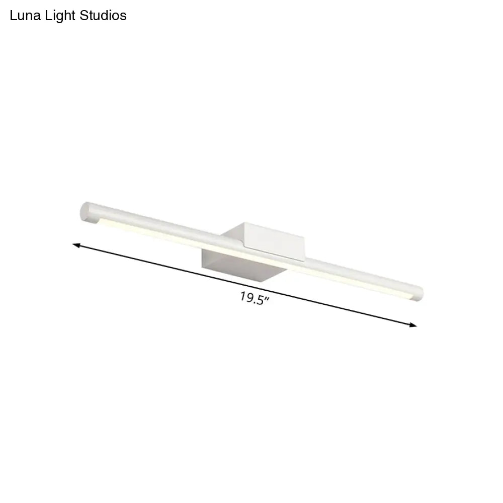DecorBites™ Sleek LED Vanity Lamp with White Acrylic Shade - Warm/White Light, 16"/19.5" Wide