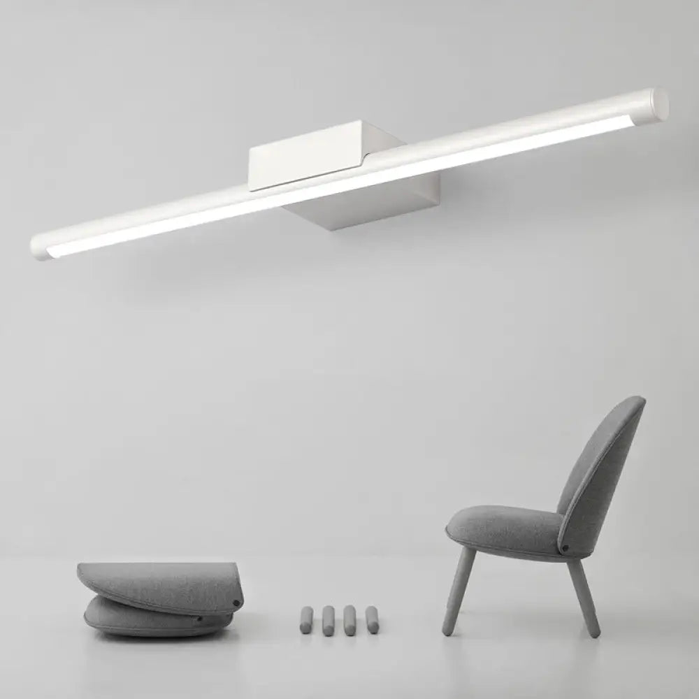 DecorBites™ Sleek LED Vanity Lamp with White Acrylic Shade - Warm/White Light, 16"/19.5" Wide