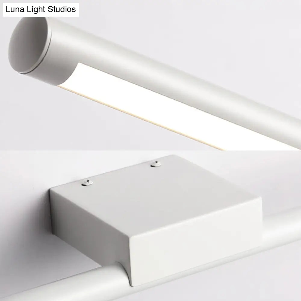 DecorBites™ Sleek LED Vanity Lamp with White Acrylic Shade - Warm/White Light, 16"/19.5" Wide