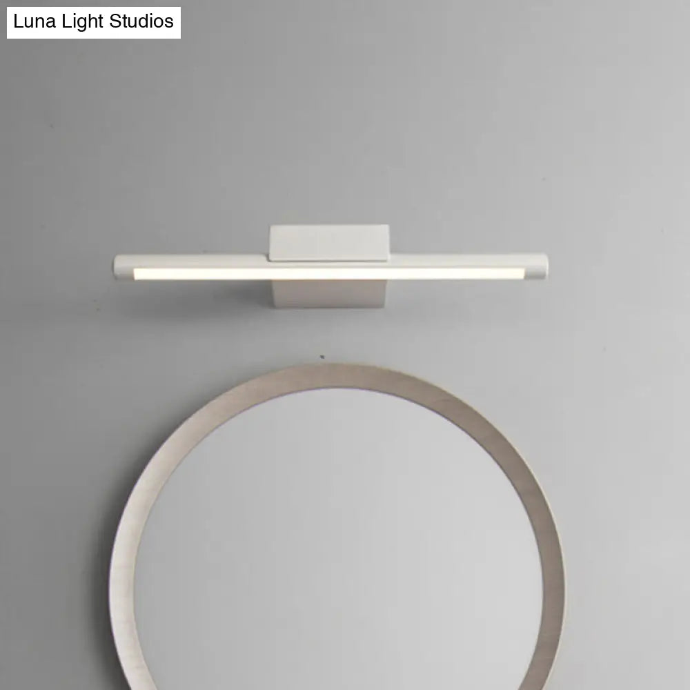 DecorBites™ Sleek LED Vanity Lamp with White Acrylic Shade - Warm/White Light, 16"/19.5" Wide
