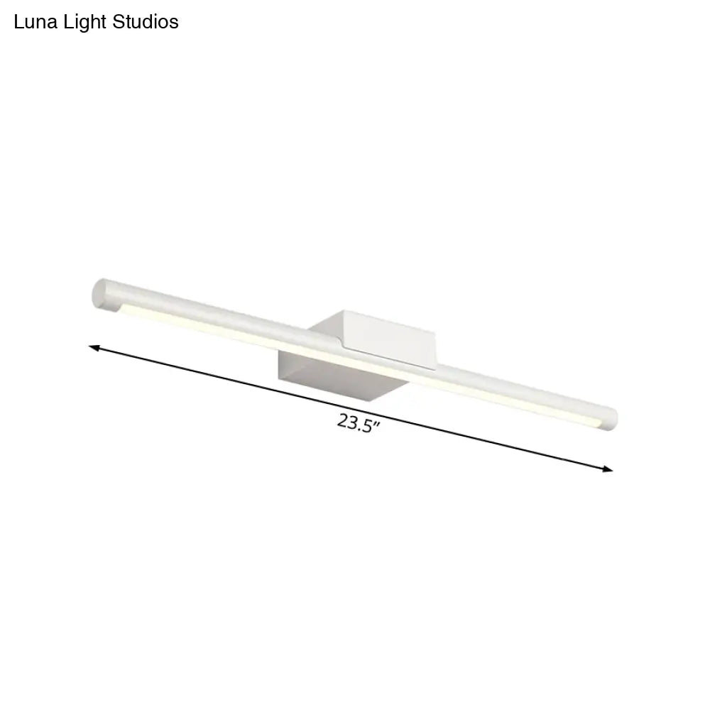 DecorBites™ Sleek LED Vanity Lamp with White Acrylic Shade - Warm/White Light, 16"/19.5" Wide