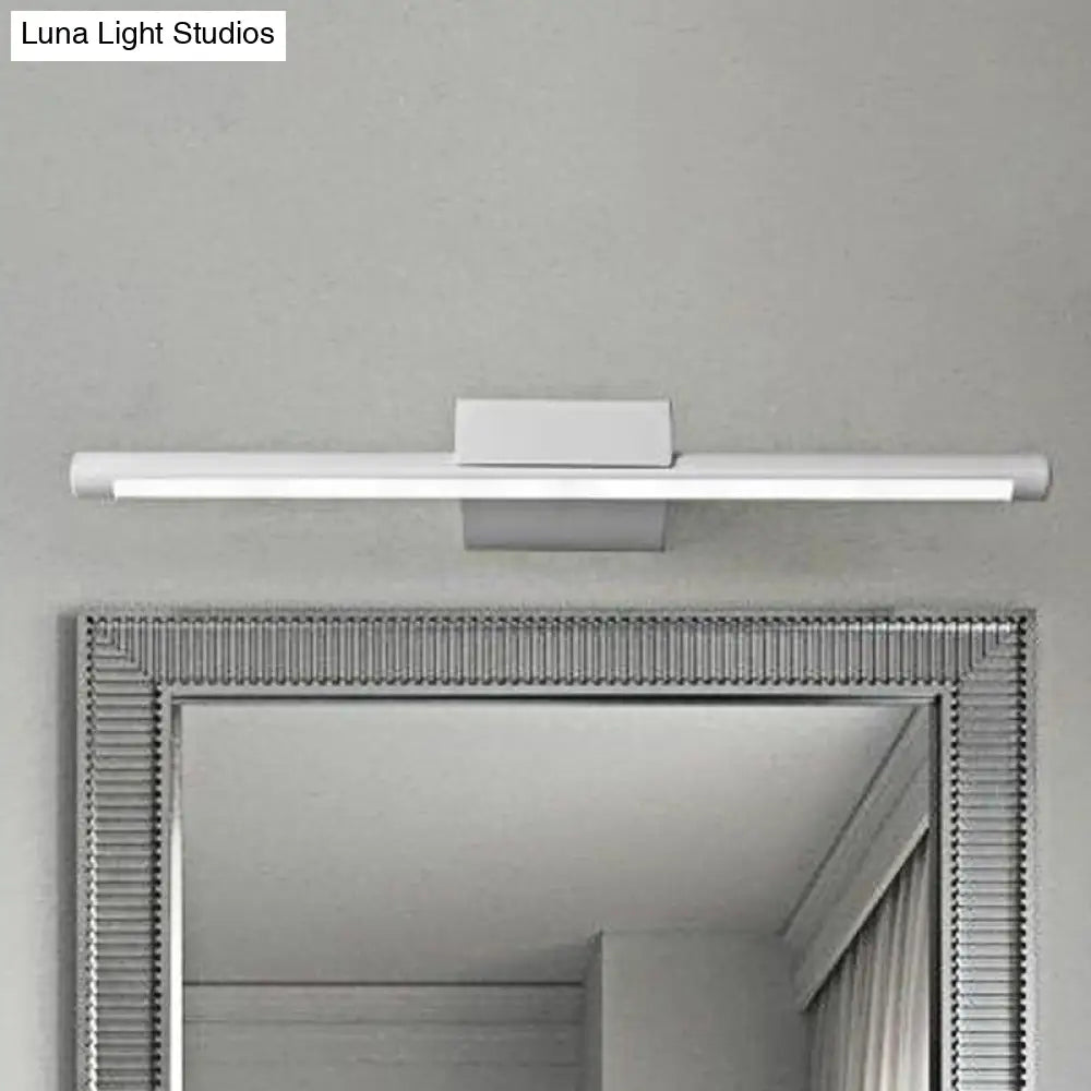 DecorBites™ Sleek LED Vanity Lamp with White Acrylic Shade - Warm/White Light, 16"/19.5" Wide