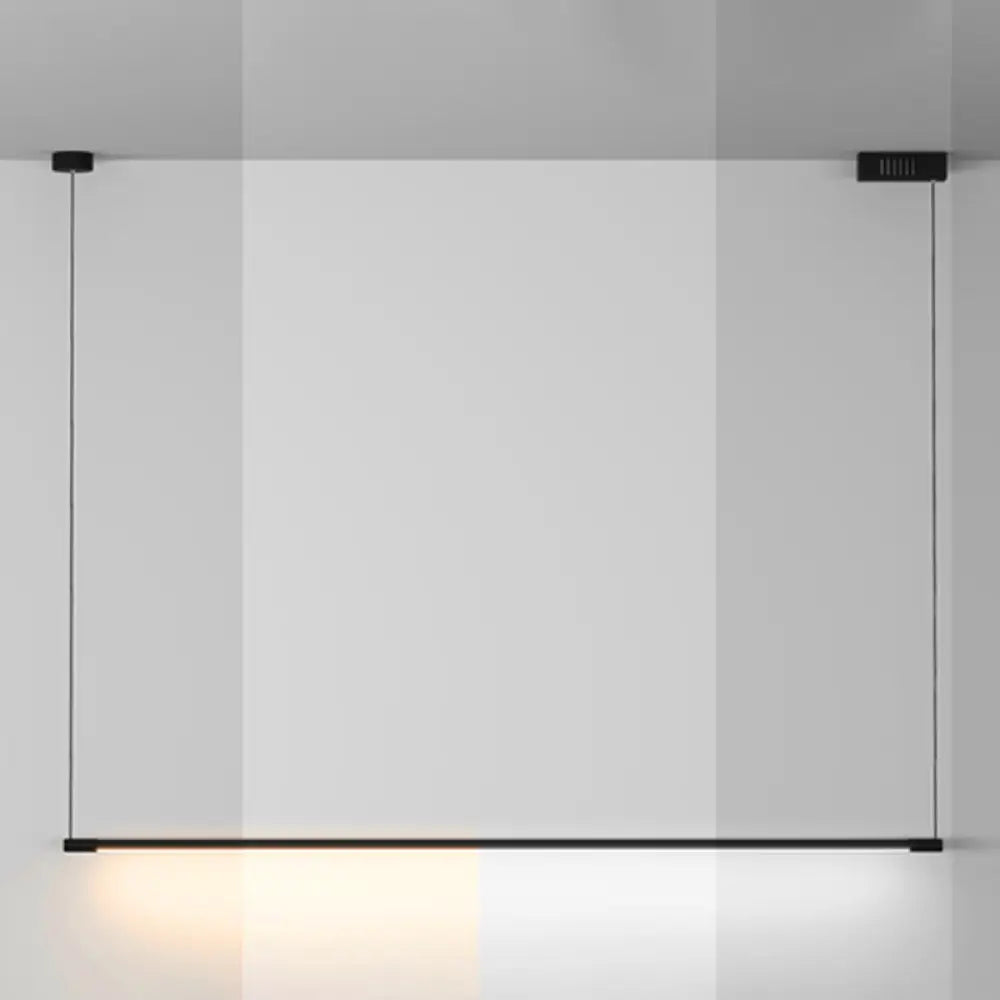 DecorBites™ Sleek Metal Black LED Pendant Lamp for Stylish Island Table