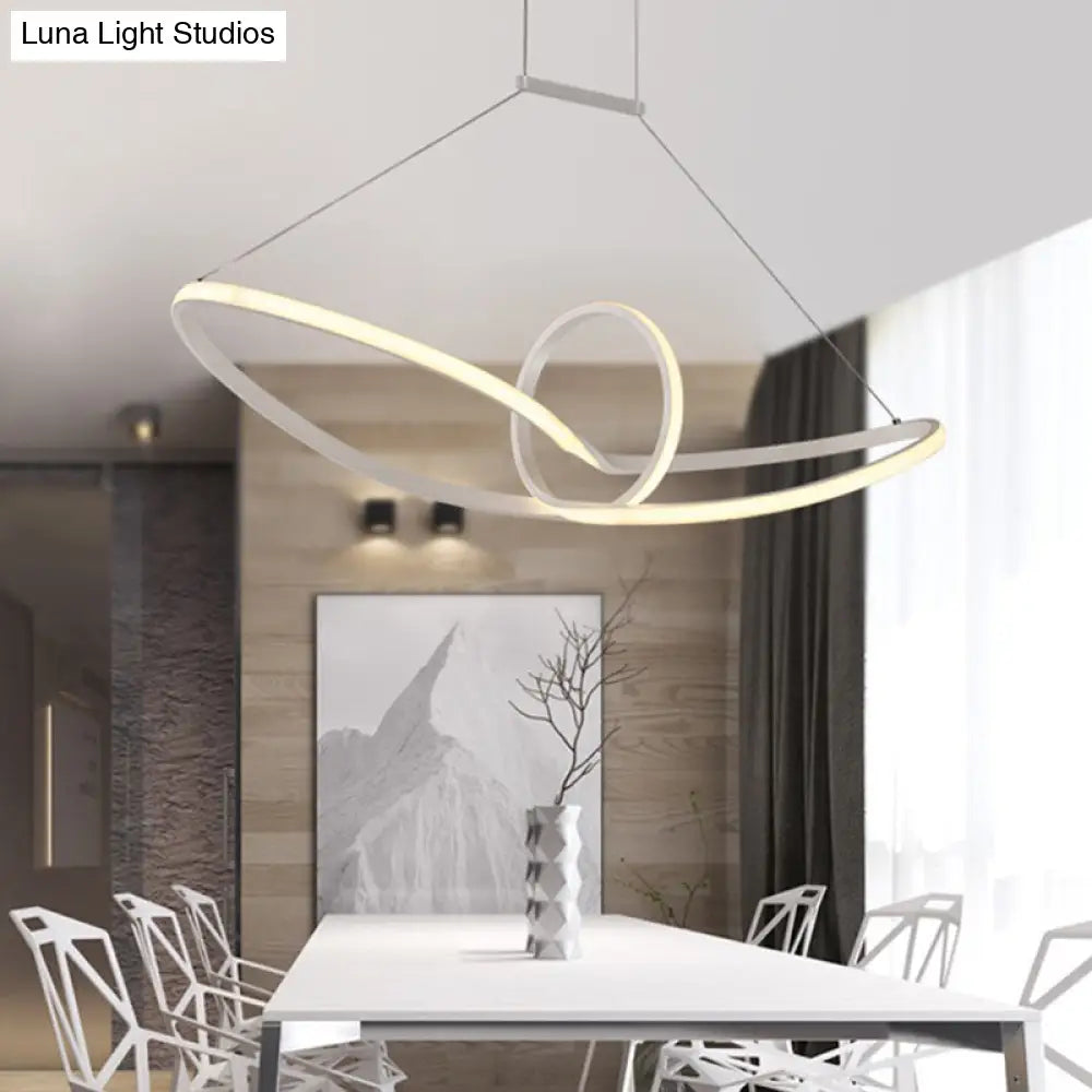 DecorBites™ Sleek Metal Island Pendant with LED Suspension Lighting in Black/White for Warm/White Light