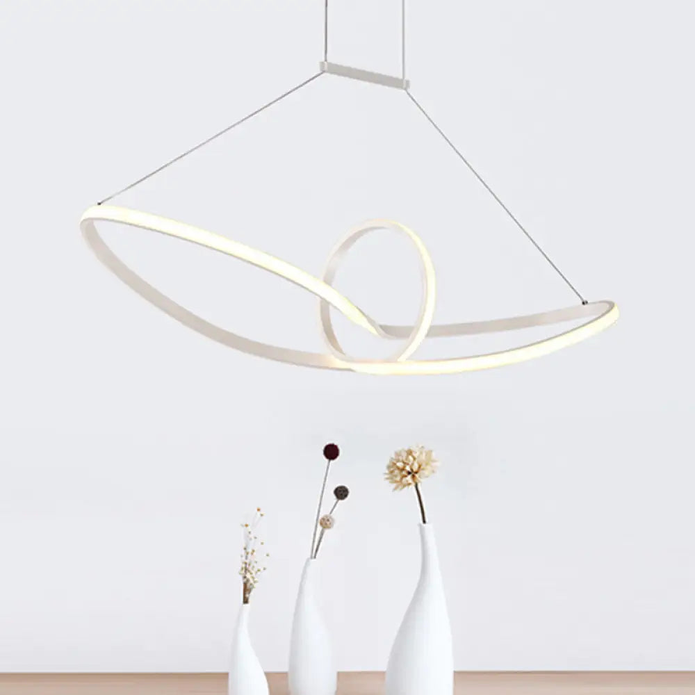 DecorBites™ Sleek Metal Island Pendant with LED Suspension Lighting in Black/White for Warm/White Light