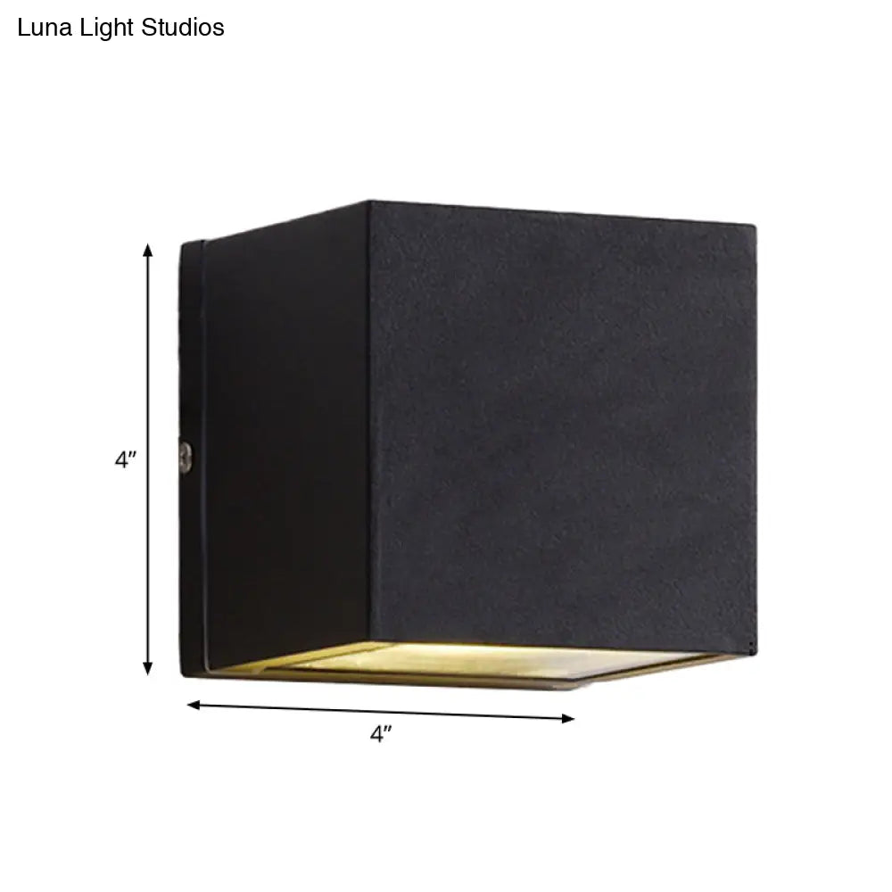 DecorBites™ Sleek Metal LED Flush Mount Wall Sconce for Porch - Rectangle, Cylinder, Triangle Shapes - Simplicity design - 1/2-Light - Black Finish