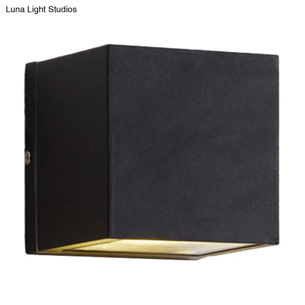 DecorBites™ Sleek Metal LED Flush Mount Wall Sconce for Porch - Rectangle, Cylinder, Triangle Shapes - Simplicity design - 1/2-Light - Black Finish