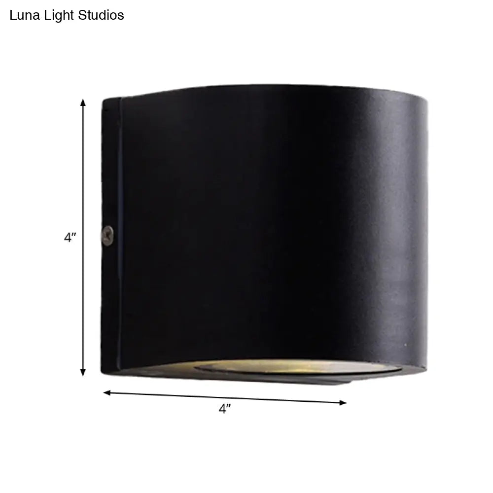 DecorBites™ Sleek Metal LED Flush Mount Wall Sconce for Porch - Rectangle, Cylinder, Triangle Shapes - Simplicity design - 1/2-Light - Black Finish