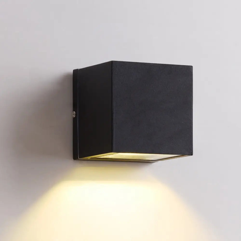 DecorBites™ Sleek Metal LED Flush Mount Wall Sconce for Porch - Rectangle, Cylinder, Triangle Shapes - Simplicity design - 1/2-Light - Black Finish