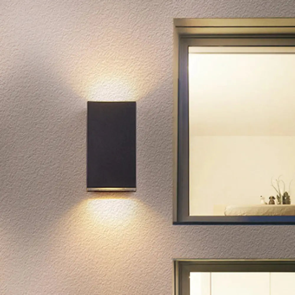 DecorBites™ Sleek Metal LED Flush Mount Wall Sconce for Porch - Rectangle, Cylinder, Triangle Shapes - Simplicity design - 1/2-Light - Black Finish