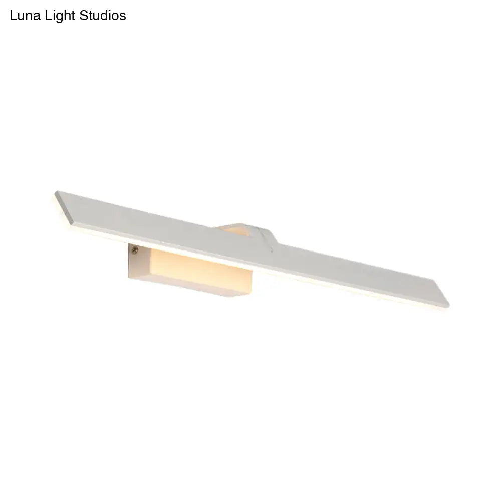 DecorBites™ Sleek Metal LED Vanity Lighting Fixture - Rectangle Toilet Wall Light Sconce in White