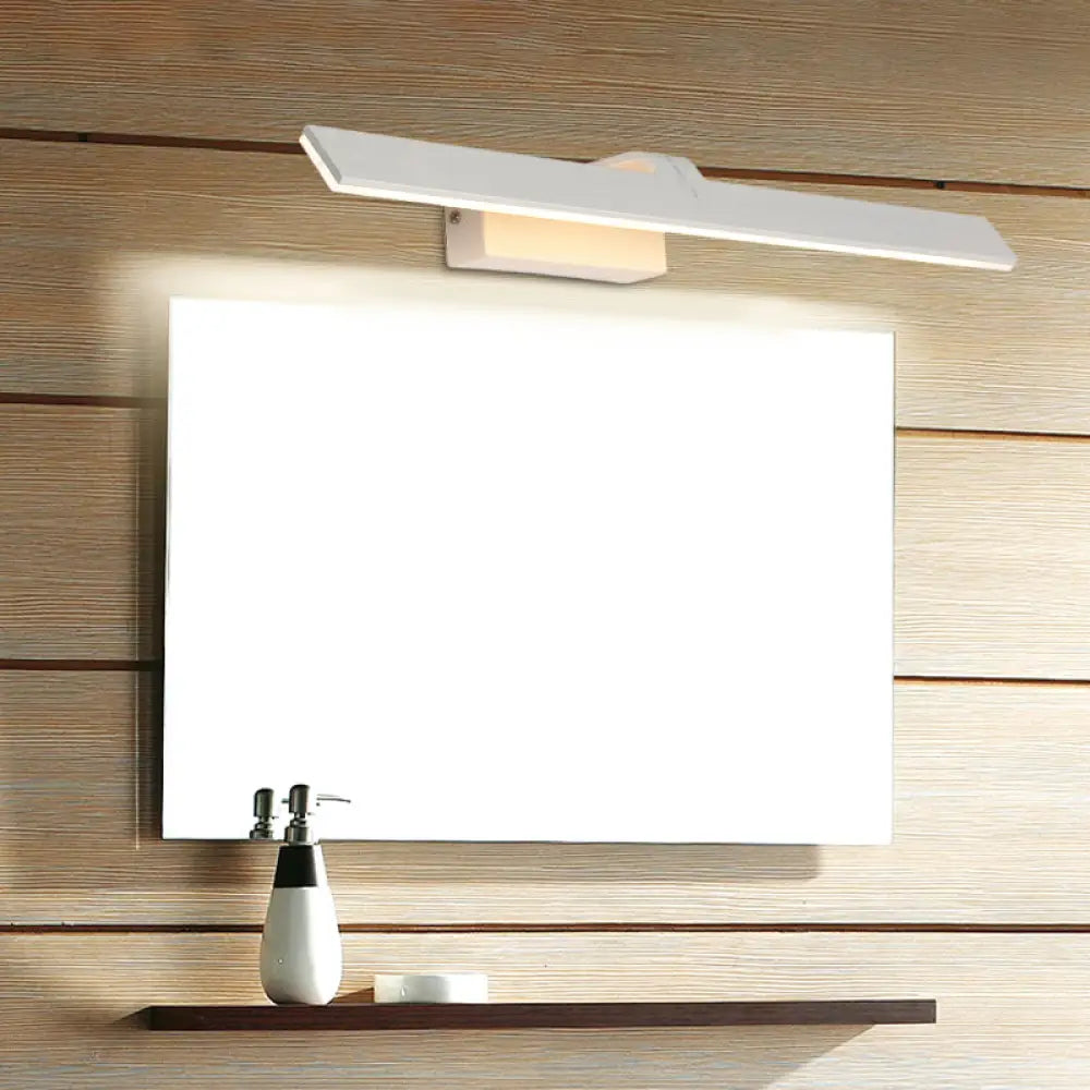 DecorBites™ Sleek Metal LED Vanity Lighting Fixture - Rectangle Toilet Wall Light Sconce in White