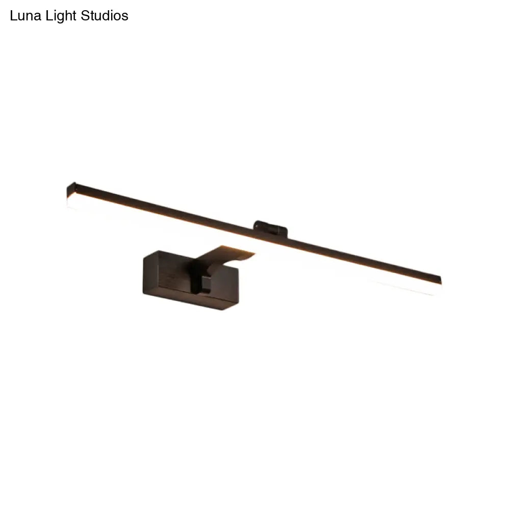 DecorBites™ Sleek Metal Vanity Light Fixture Simplicity 16"/19.5" L LED Wall Lamp in Black with Warm/White Light