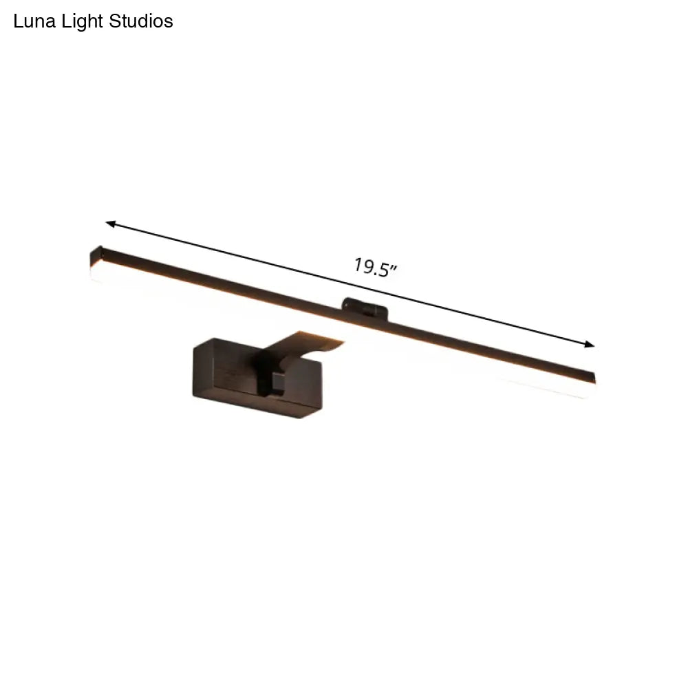 DecorBites™ Sleek Metal Vanity Light Fixture Simplicity 16"/19.5" L LED Wall Lamp in Black with Warm/White Light