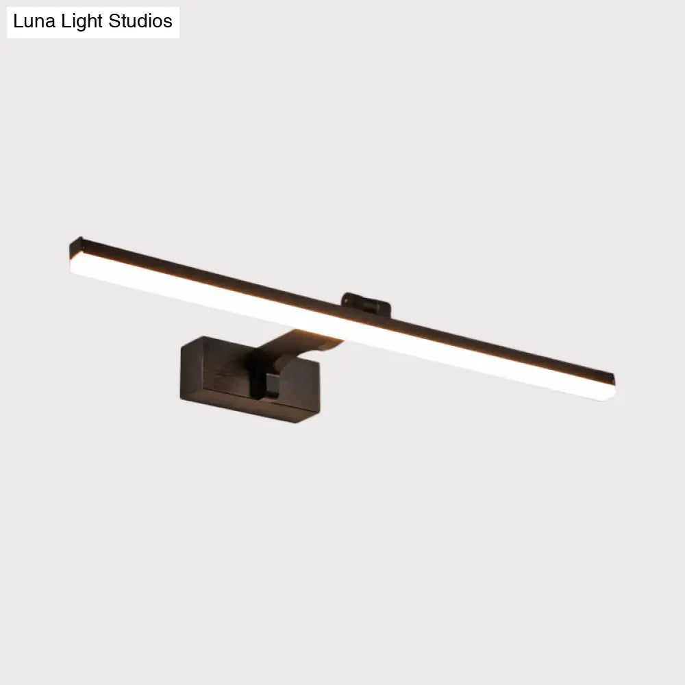 DecorBites™ Sleek Metal Vanity Light Fixture Simplicity 16"/19.5" L LED Wall Lamp in Black with Warm/White Light