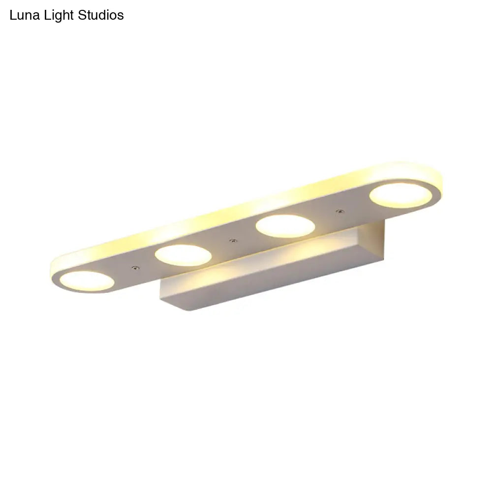DecorBites™ Sleek Metal Vanity Wall Light - 4/6-Light White Mounted Lamp in Warm/White Light