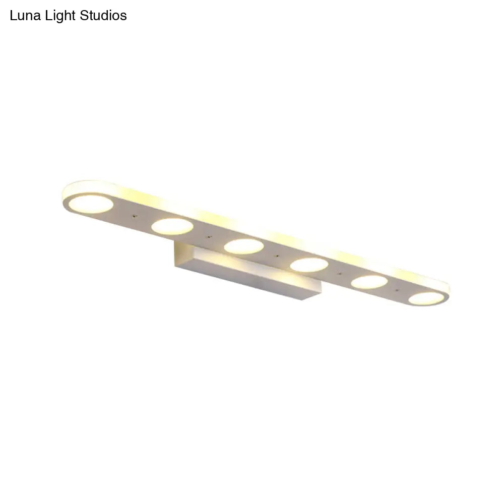 DecorBites™ Sleek Metal Vanity Wall Light - 4/6-Light White Mounted Lamp in Warm/White Light