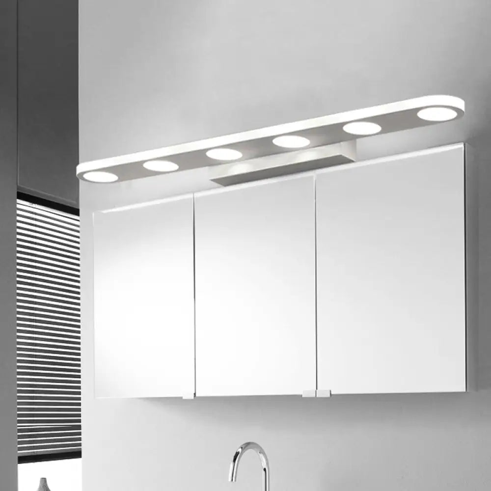 DecorBites™ Sleek Metal Vanity Wall Light - 4/6-Light White Mounted Lamp in Warm/White Light