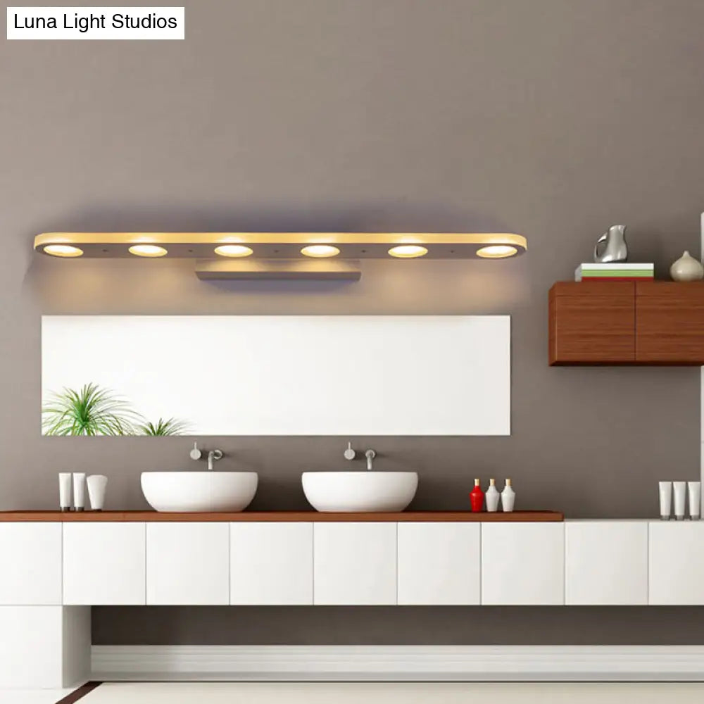 DecorBites™ Sleek Metal Vanity Wall Light - 4/6-Light White Mounted Lamp in Warm/White Light