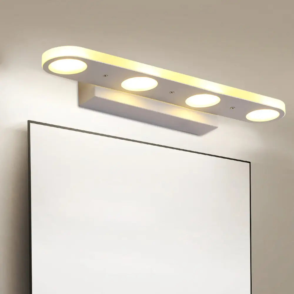 DecorBites™ Sleek Metal Vanity Wall Light - 4/6-Light White Mounted Lamp in Warm/White Light