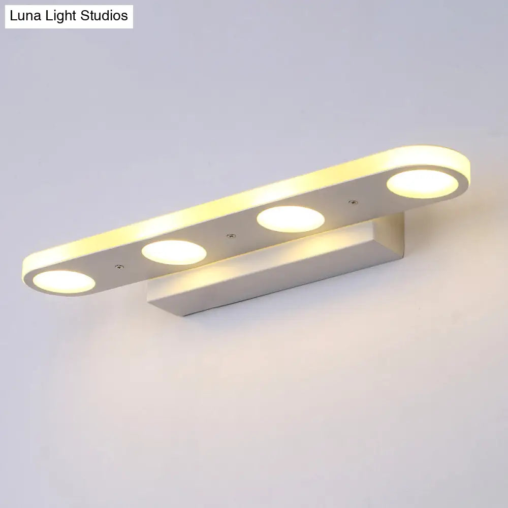 DecorBites™ Sleek Metal Vanity Wall Light - 4/6-Light White Mounted Lamp in Warm/White Light
