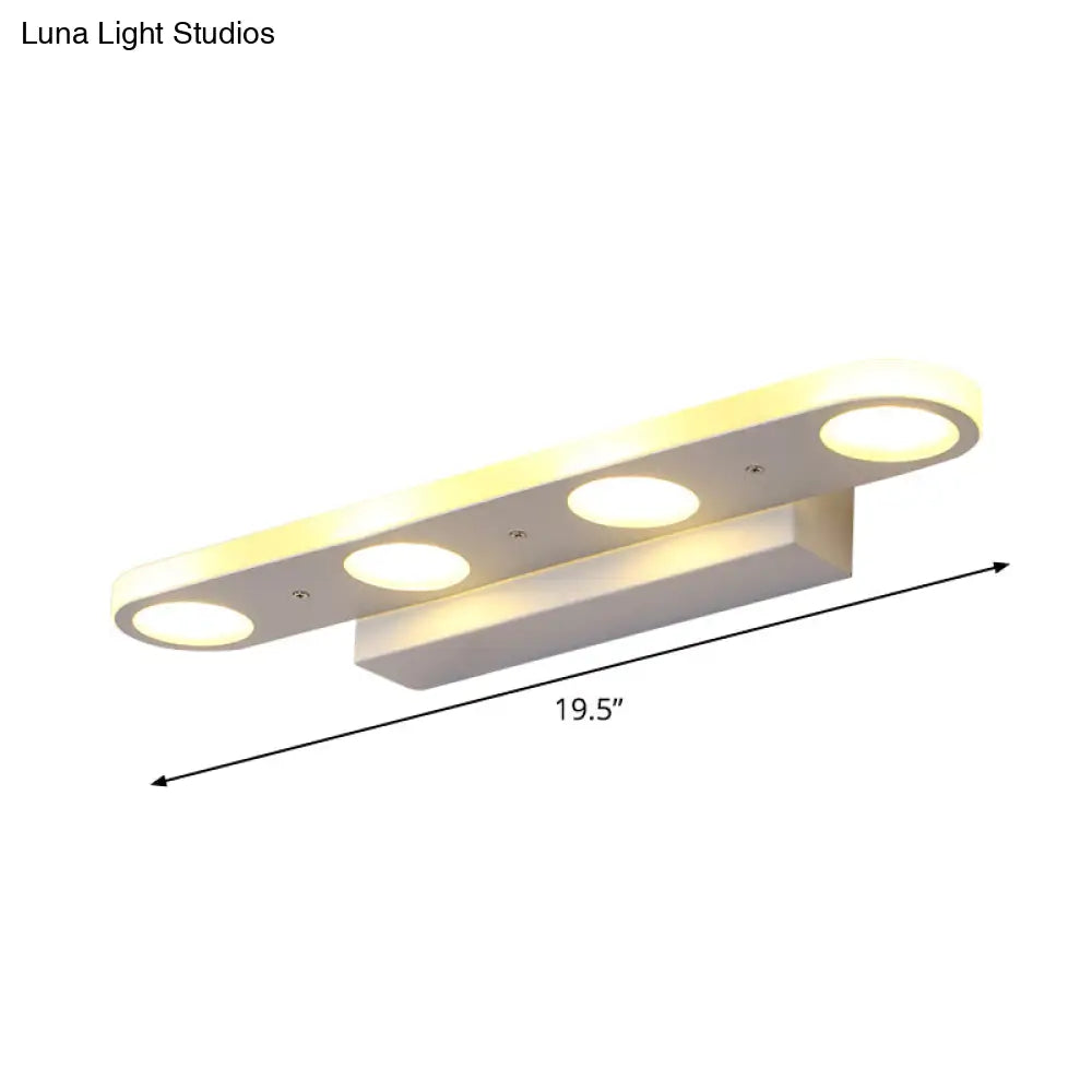 DecorBites™ Sleek Metal Vanity Wall Light - 4/6-Light White Mounted Lamp in Warm/White Light