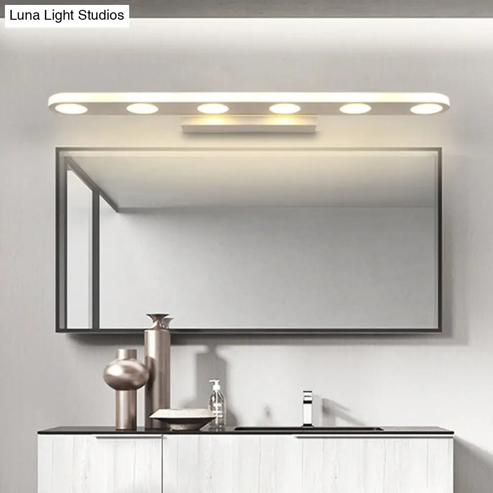 DecorBites™ Sleek Metal Vanity Wall Light - 4/6-Light White Mounted Lamp in Warm/White Light