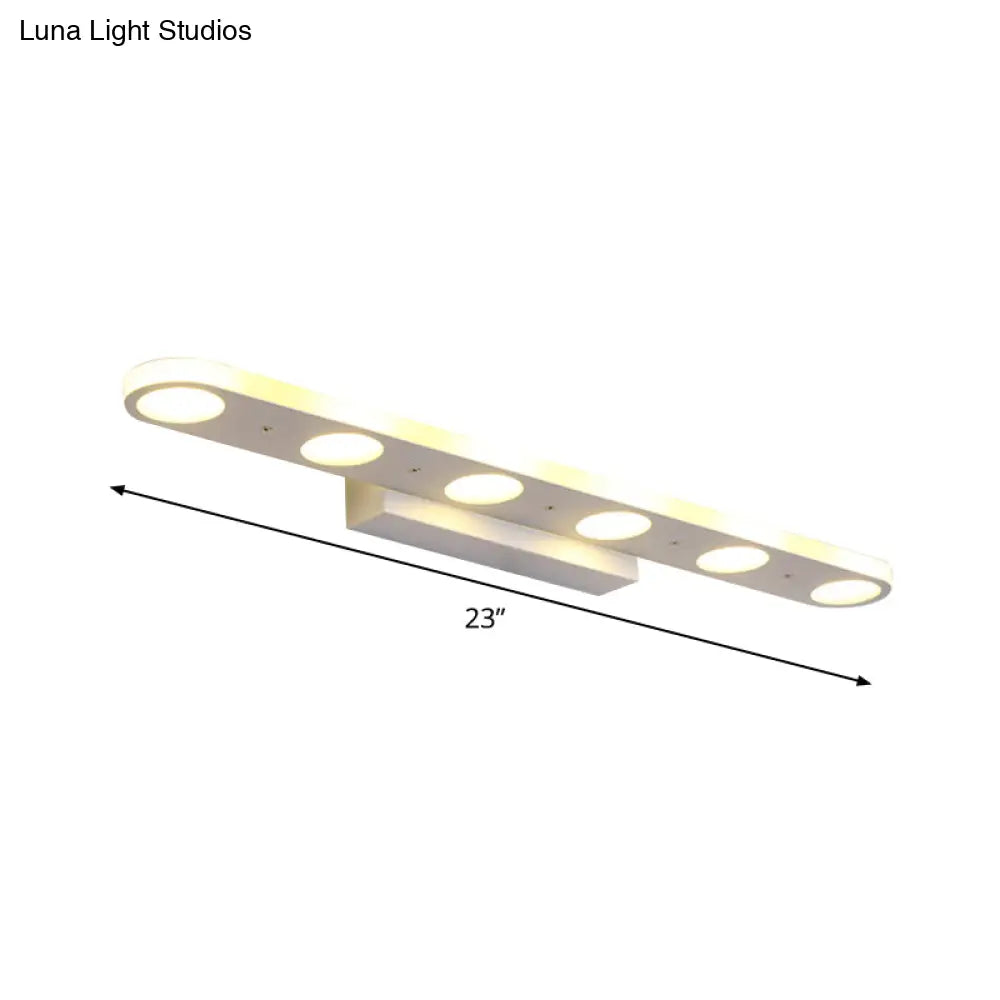DecorBites™ Sleek Metal Vanity Wall Light - 4/6-Light White Mounted Lamp in Warm/White Light