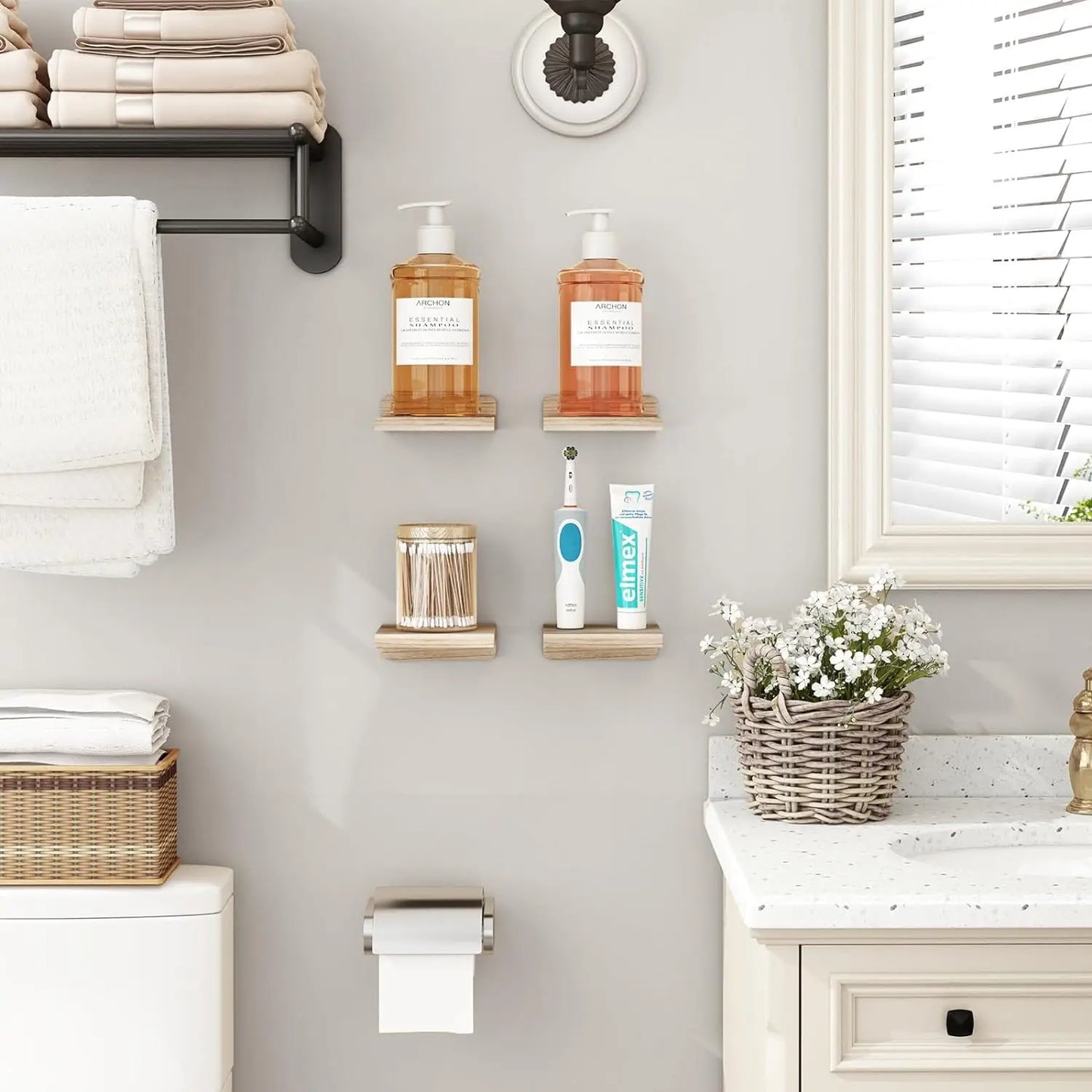 DecorBites™ Small Wood Floating Shelves 4-Pack