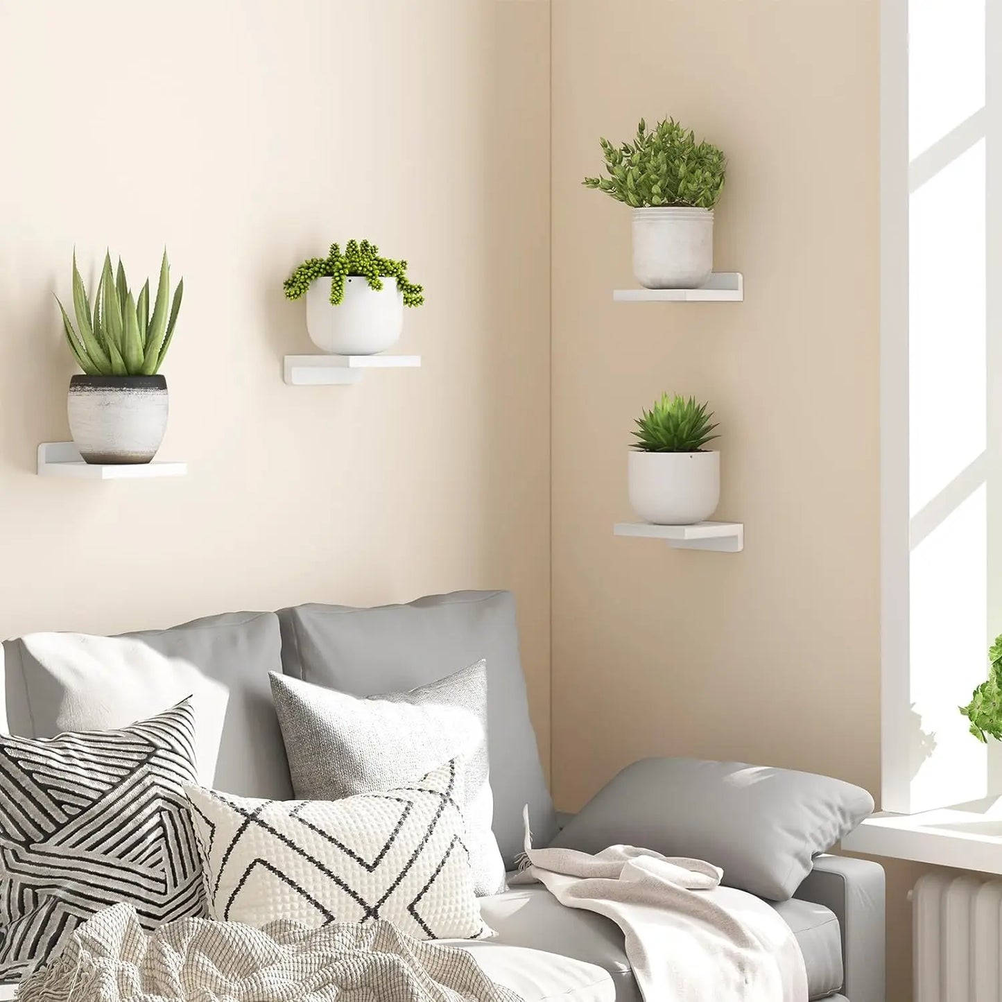 DecorBites™ Small Wood Floating Shelves 4-Pack