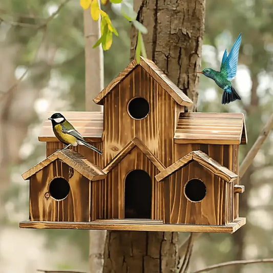 DecorBites™ Small Wooden Hanging Bird House