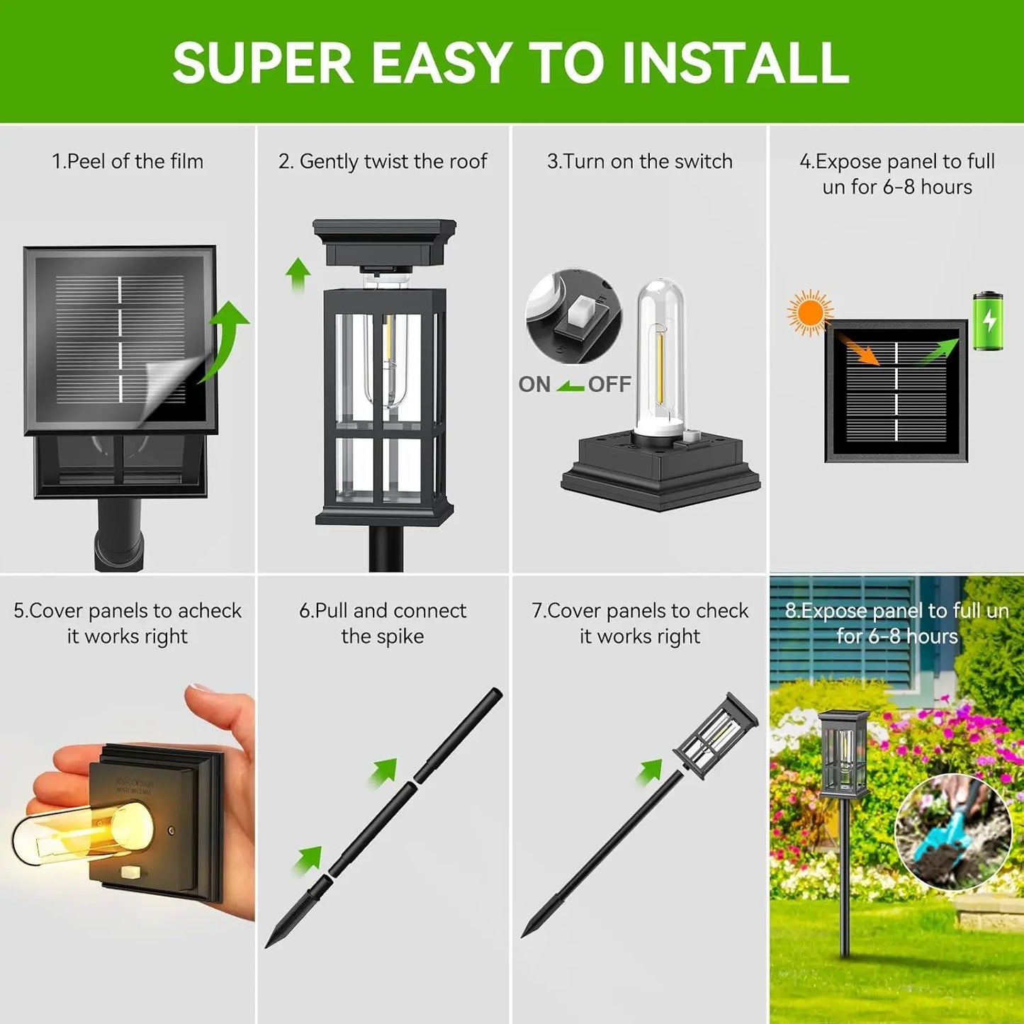 DecorBites™ Solar Pathway Lights - Bright Outdoor Lights
