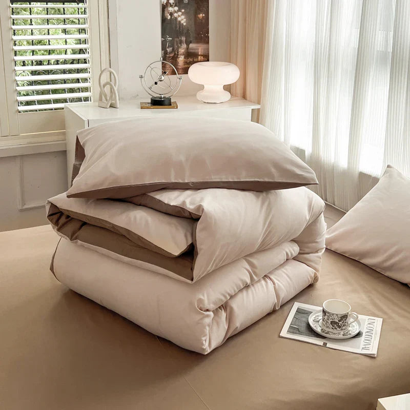 DecorBites™ Solid Color Brush Fabric Bedding Set - 4 Pieces