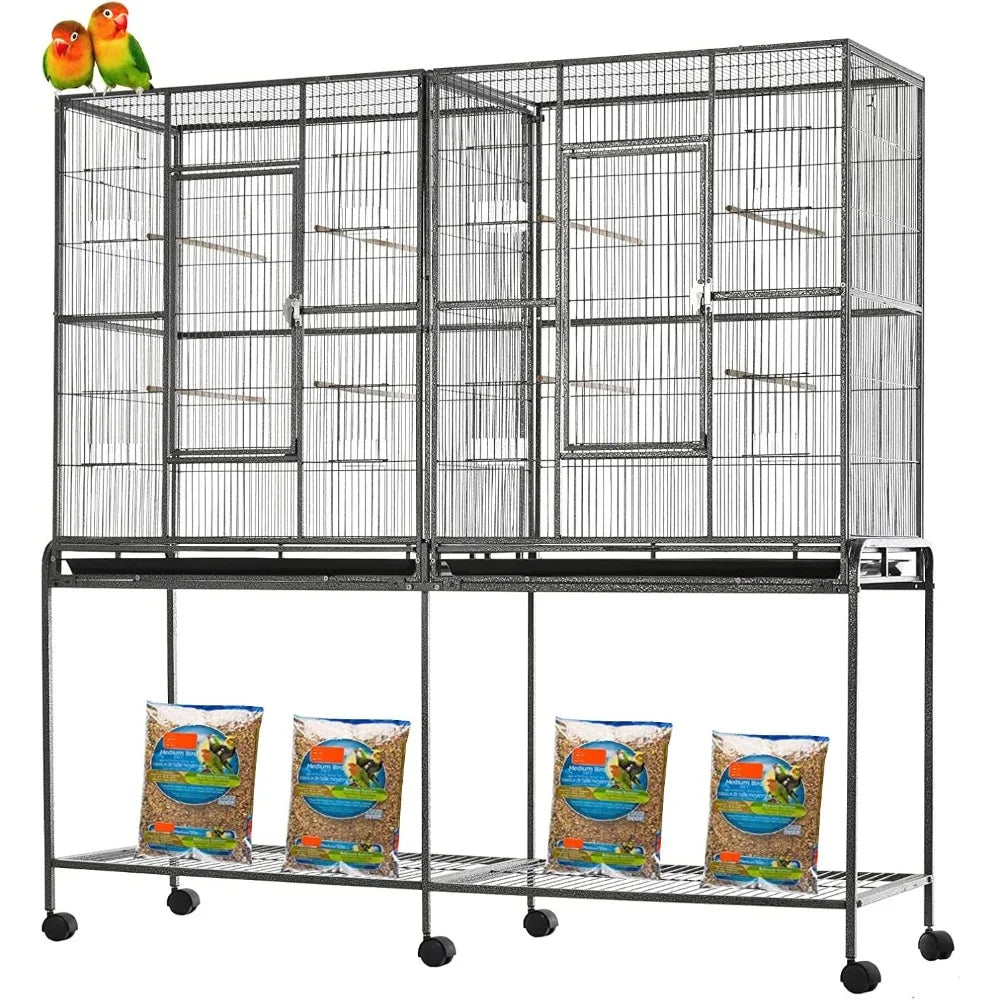 DecorBites™ Spacious Double Bird Cage with Breeding Dividers