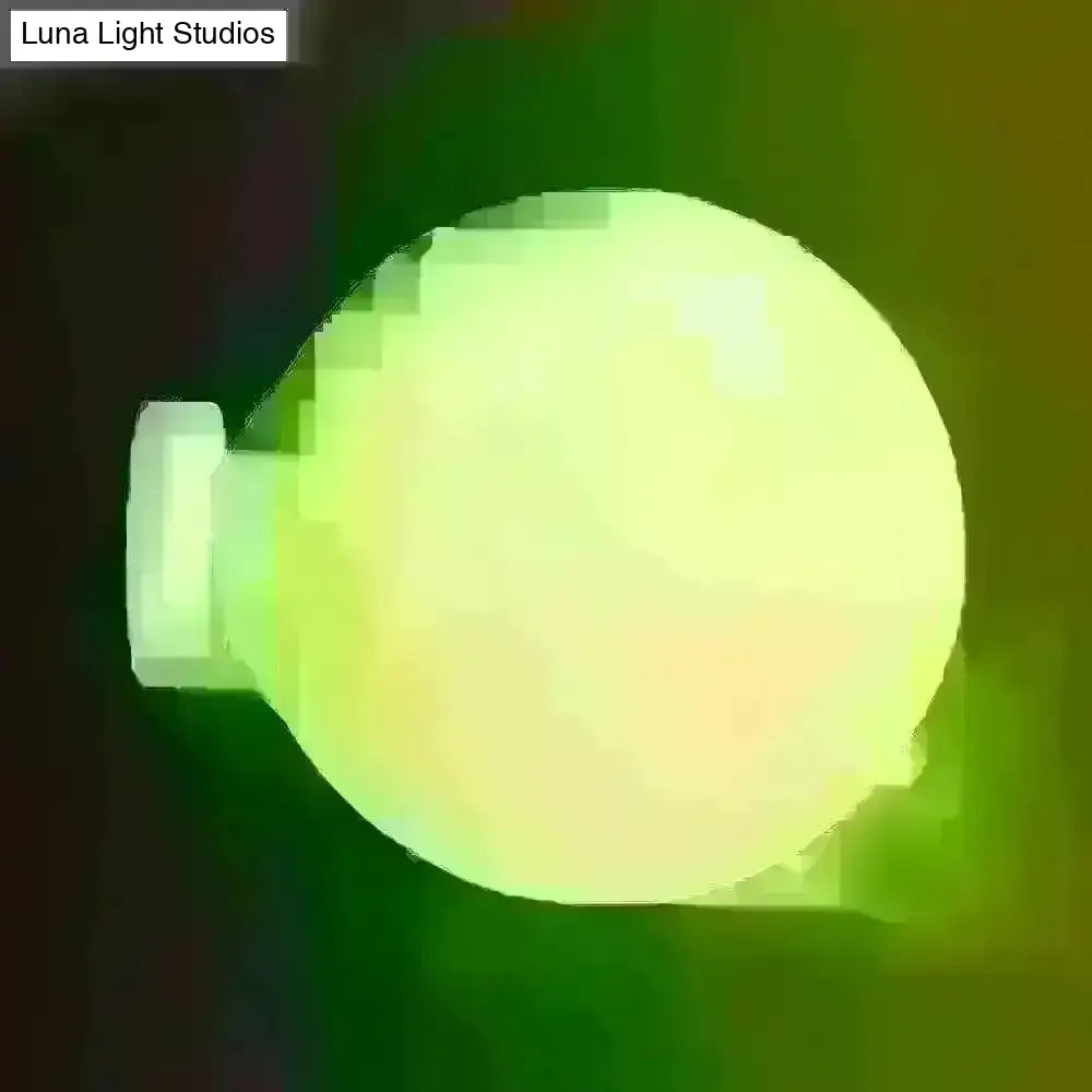 DecorBites™ Spherical Glass Sconce Light - Minimalist Wall Mounted Lighting for Balcony - 1 Bulb, White, 10"/11.5"/13" Wide