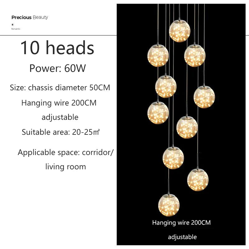 DecorBites™ Spiral Crystal Ball Chandelier Light - Free Shipping