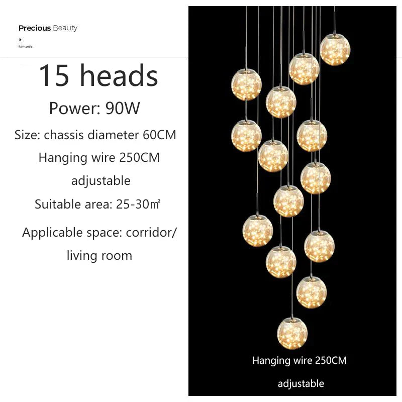 DecorBites™ Spiral Crystal Ball Chandelier Light - Free Shipping