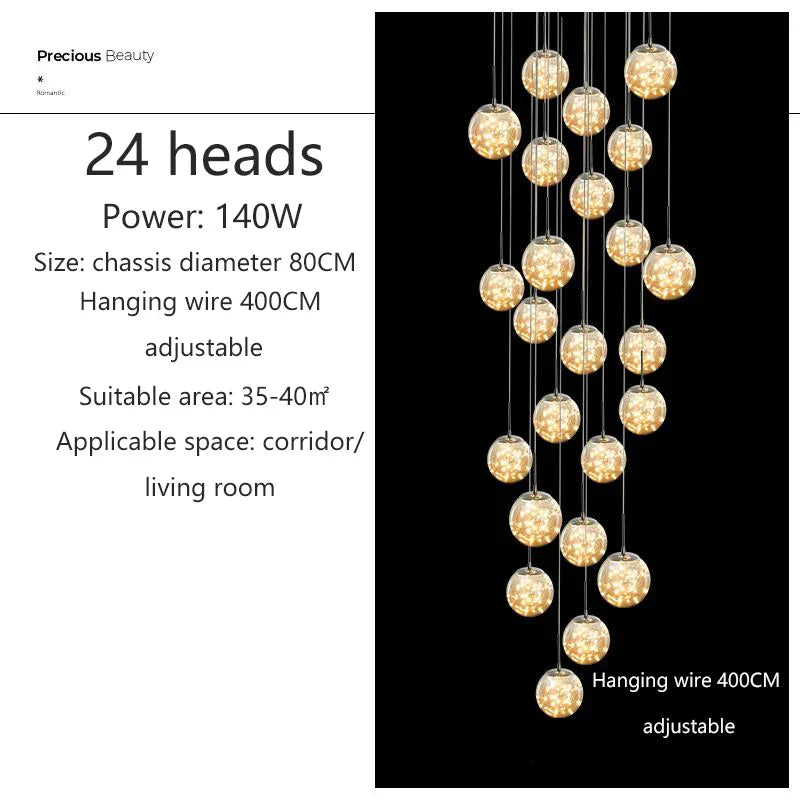 DecorBites™ Spiral Crystal Ball Chandelier Light - Free Shipping
