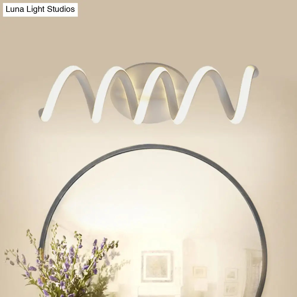 DecorBites™ Spiral LED Vanity Light for Modern Bathroom | Wall Mounted Mirror Light in Warm/White/Natural | 13"/18.5"/22.5" Wide