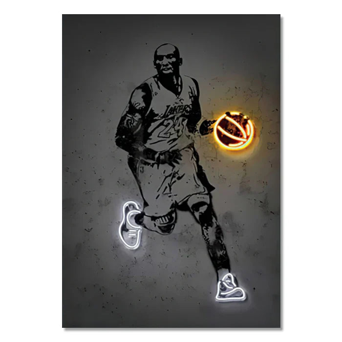 DecorBites™ "Sports Stars Neon Wall Art Print"