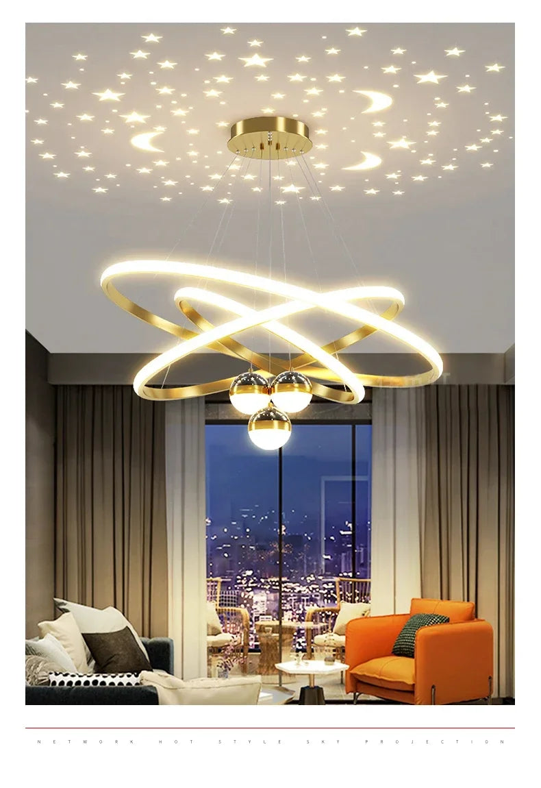 DecorBites™ Starry Sky LED Chandelier for Living Room