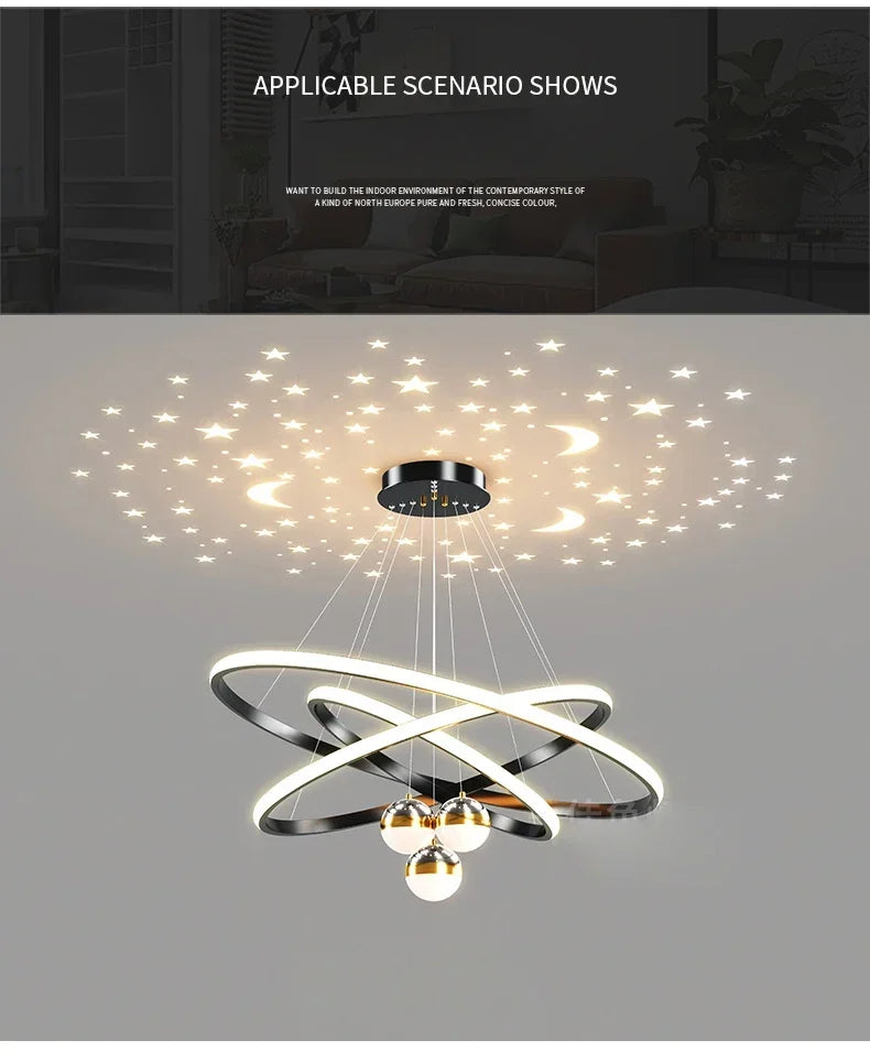 DecorBites™ Starry Sky LED Chandelier for Living Room