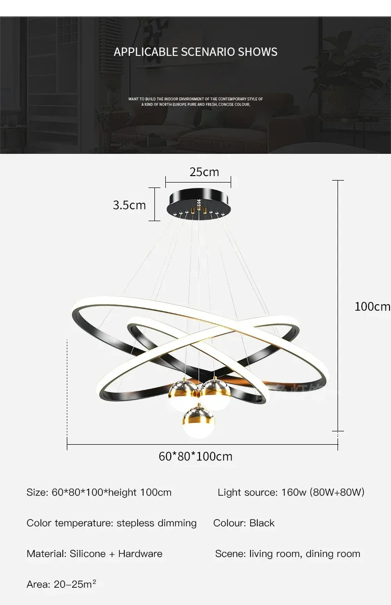 DecorBites™ Starry Sky LED Chandelier for Living Room