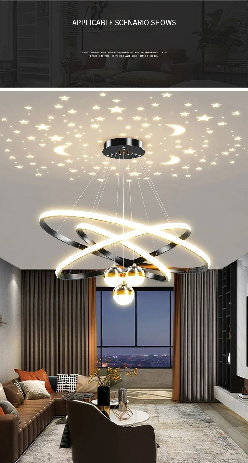 DecorBites™ Starry Sky LED Chandelier for Living Room