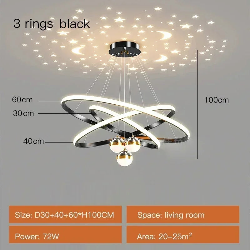 DecorBites™ Starry Sky LED Chandelier for Living Room