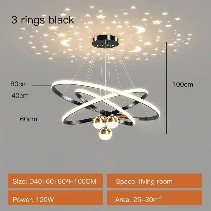 DecorBites™ Starry Sky LED Chandelier for Living Room