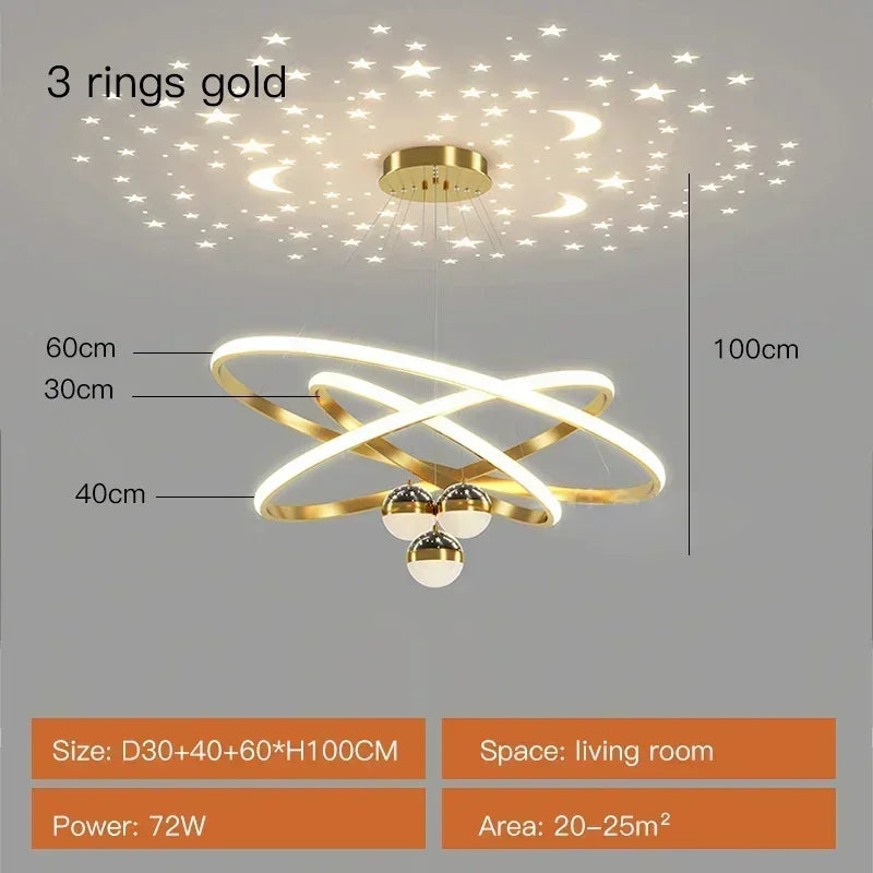 DecorBites™ Starry Sky LED Chandelier for Living Room