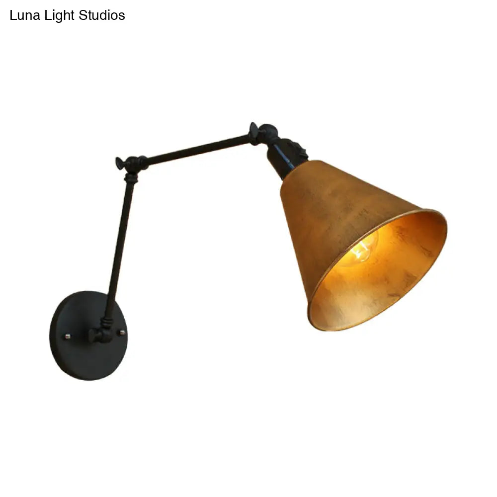 DecorBites™ Stylish Antique Wrought Iron Wall Sconce with Cone Table Design and 1 Head in Black or White
