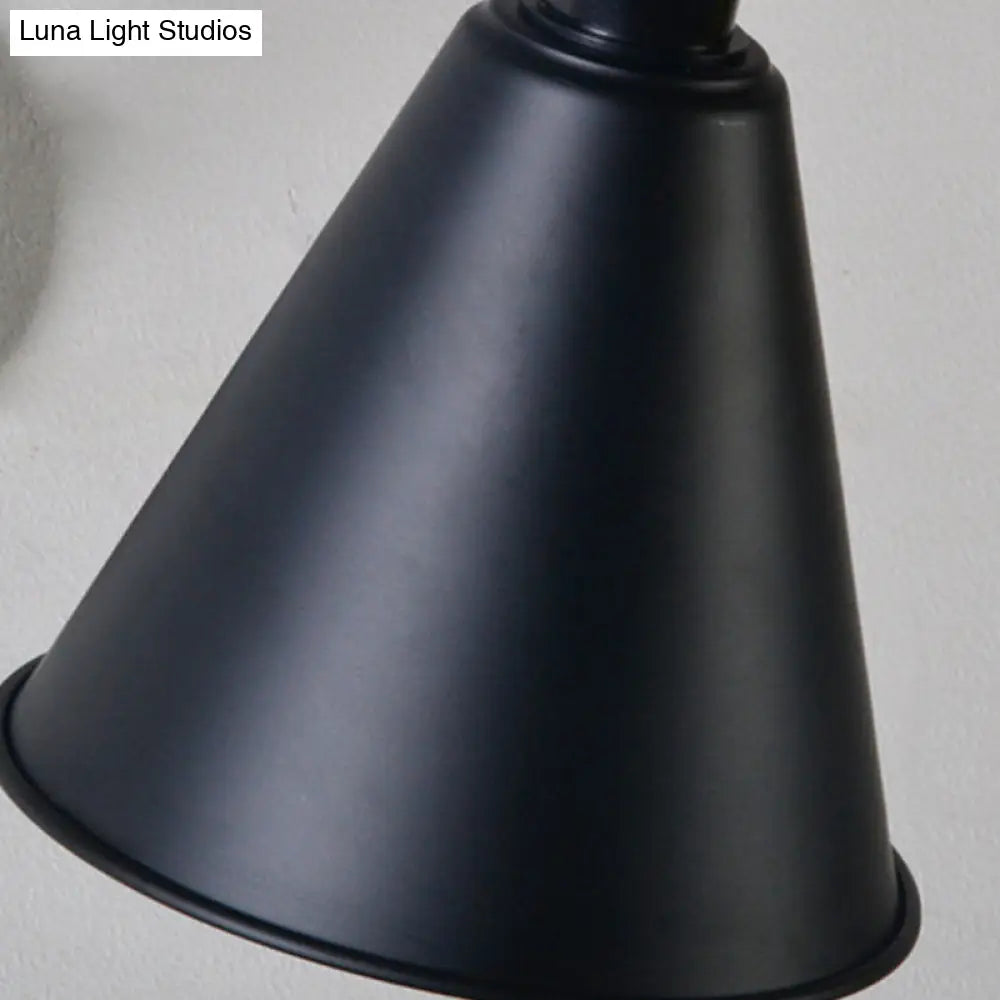 DecorBites™ Stylish Antique Wrought Iron Wall Sconce with Cone Table Design and 1 Head in Black or White